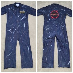 Continual Coincidences Upcycled Paint Splatter Workwear Coveralls